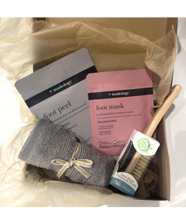 Foot Pamper Kit Foot peel foot Mask Lava stone pumice & brush & Royal Egyptian Cloth.