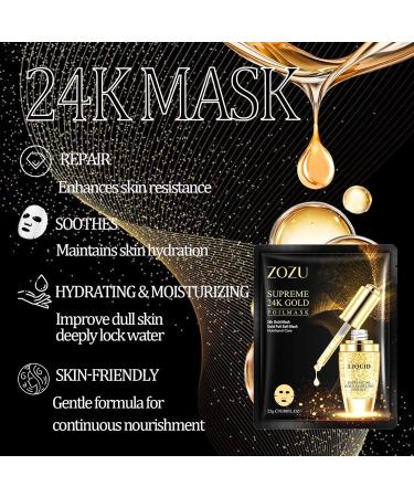 Sheet Mask - 24K Gold Face Mask Womens Gift Sets - Anti-Wrinkle Gift Sets for Teenage Girls to Improve Dull Skin - Moisturize & Sooth Skin - Smooth & Plump - Face Mask Set for All Skin Types(24K) - Buy Online on GoSupps.com