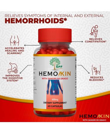 Hemokin with Sangre de Drago Hemorrhoid & Fissure Relief Supplement - 60 Caps | Soothes Itching & Swelling Naturally - Buy Online on GoSupps.com