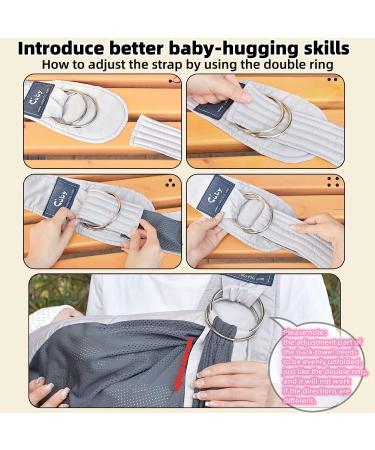 CUBY Portable Breathable Baby Wrap Sling | Quick Dry 3D Mesh Fabric | Adjustable Newborn to Toddler Carrier | Kangaroo Grey - Buy Online on GoSupps.com