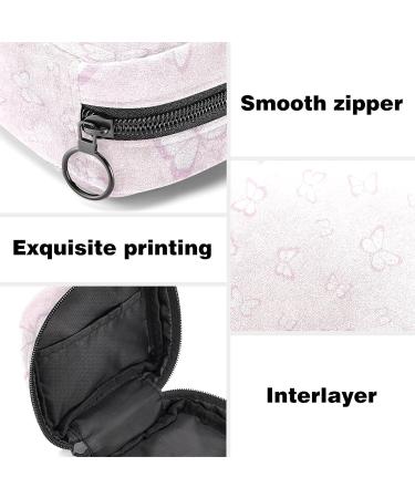 Pink Butterfly Print Sanitary Napkin Storage Bag - Portable Menstrual Cup Pouch - Buy Online on GoSupps.com