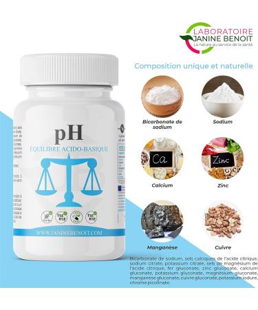 JANINE BENOIT - pH - Food Supplement Containing Alkaline Citrates to Restore the Acid-Basic Balance of the Body - Based on Organic Ingredients - 180 capsules - Buy Online on GoSupps.com