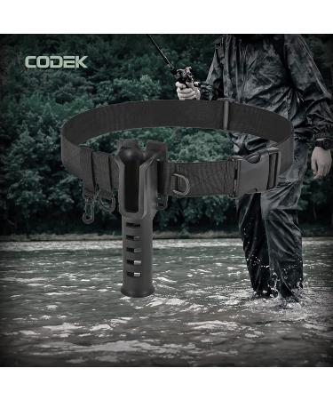 Adjustable Fishing Waist Belt Rod Holder with Pole Inserter - Black - Buy Online on GoSupps.com
