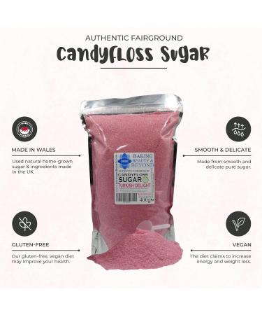 Baking Beauty and Beyond Premium Turkish Delight Flavour Floss Sugar 800g - Natural Ingredients for Cotton Candy | Bulk Floss Sugar for Every Occasion - Buy Online on GoSupps.com