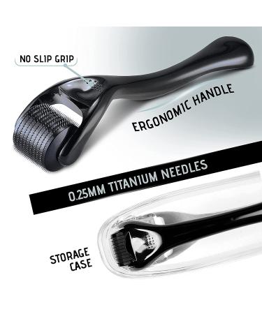 Derma Roller Microneedle Roller for Face & Beard Growth Kit - 0.25mm | Hair Growth & Skin Care Tool for Men and Women - Buy Online on GoSupps.com