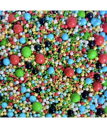 Green red yellow blue gold black bright neon lime Metallic Sprinkles for cupcake cookies pearls 100s 1000s decoration cake topper dad edible chocolate balls SUPER MARIO