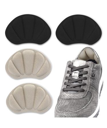 Molain 2 Pairs Heel Cushion Inserts Shoe Pads Sport Shoes High Heel Blister Protectors Self-Adhesive Heel Grips Anti-Slip Shoe Pad Stickers for Women and Men Thick Shoes Back Insole ((Skin Color 1) Skin Color Black