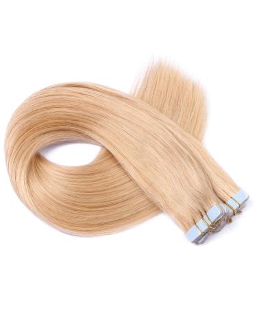 Tape in - On hair extensions - # 18 - Naturalasblond - 70cm - 20 STRESSEN each 4cm wide / 2.5g - 100% remy real hair hair extension / extent with adhesive tape Tresse by Novon Hair Extentions