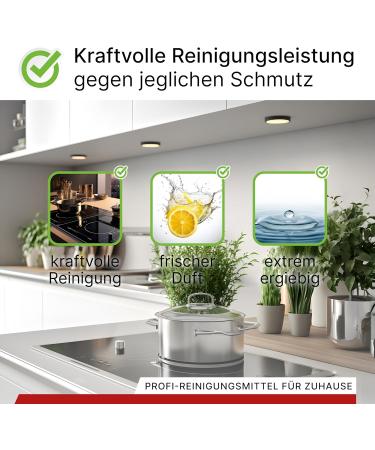 Biohy Glaskeramik Hob Field Cleaner - 3 x 1L Kitchen Ceranfeldreiniger | Scratch-Free High Gloss Fat Solder | Biodegradable Kitchen Cleaner Supplement - Buy Online on GoSupps.com