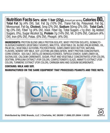 ONE MINIS Birthday Cake Protein Bars - 30-Pack Gluten-Free Bars with 7g Protein and <1g Sugar for Fitness Diets - Buy Online on GoSupps.com