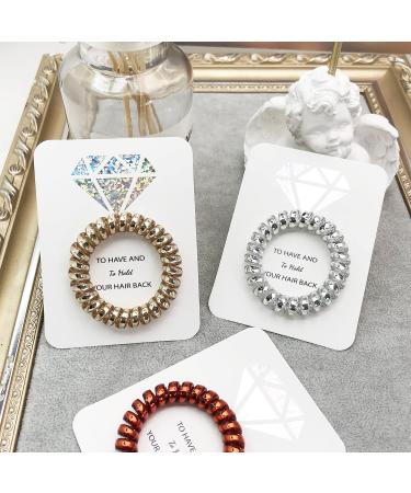 Bachelorette Party Hair Ties Set - Bridesmaid Proposal Gifts - Spiral Scrunchies for Bridal Shower/Wedding - Champagne Color - Pack of 7 - Buy Online on GoSupps.com