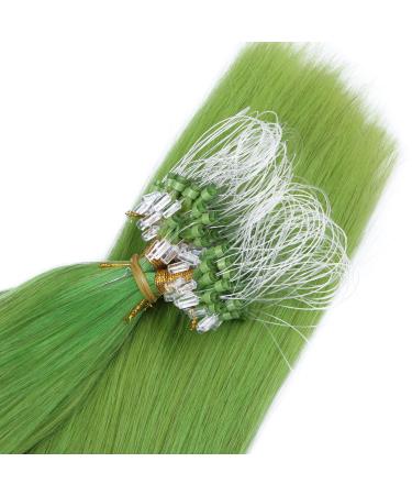 Micro Ring Loop Hair Extensions - Green 60cm 200 Strands 0.5g | 100% Remy Real Hair Easy to Use by Professionals - Buy Online on GoSupps.com