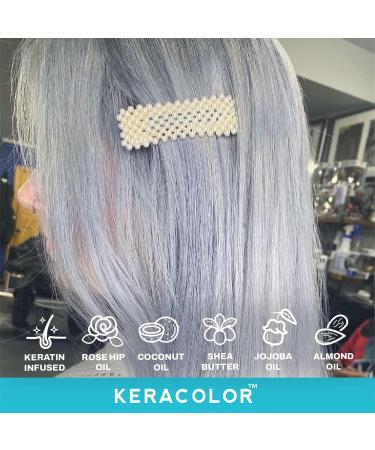 KERACOLOR Kit of 3-in-1 (Cleanse + Conditioner + Color) Silver Blue Semi-Permanent Hair Dye and Finishing Hair Spray 10oz - Buy Online on GoSupps.com