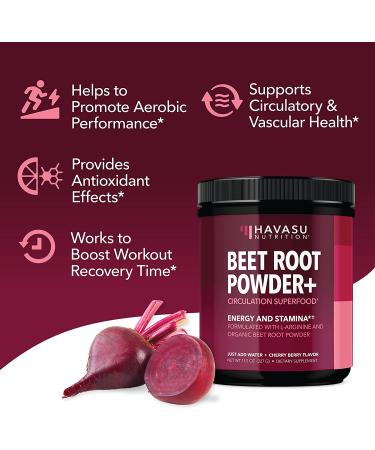 Organic Beet Root Powder with L-Arginine for Workout Recovery & Athletic Endurance | Nitric Oxide Boost Supplement - Buy Online on GoSupps.com