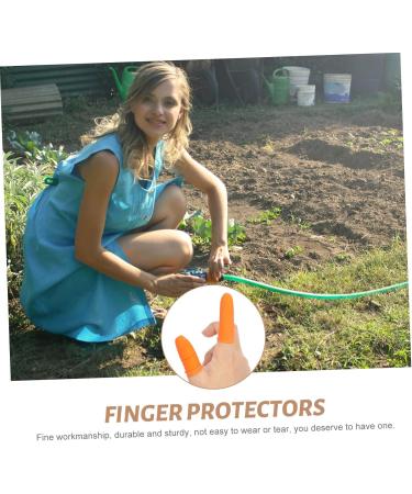 NOLITOY 100pcs Non-Slip Finger Cots - Wear-Resistant Anti-Skid Finger Protectors | Orange 6x1.5cm - Ideal for eCommerce Shipping Worldwide - Buy Online on GoSupps.com