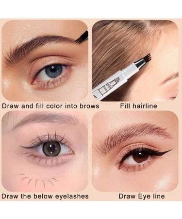 Buy Eyebrow Pen - Natural Looking Eyebrow Makeup with Micro-Fork Tip - Long-Lasting Black Eyebrow Pencil for Effortless Application - International Shipping Available - Buy Online on GoSupps.com