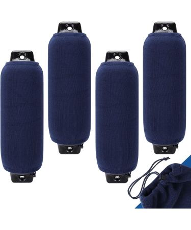 Affordura Boat Fender Covers for Boats 2 and 4 Packs (8.5'' x 16'', 10'' x 22'') Navy Blue Marine Bumper Covers, Fleece Boat Fender Covers, Great for 6.5 or 8.5 inch Boat Fenders 10'' x 22'', for 8.5'' fender 4 Packs
