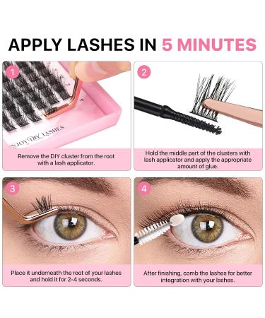 DIY Lash Extensions - 72 Pcs Wispy Eyelash Clusters | Soft Individual Lashes with Super Thin Band | Mixed Tray (Diamond D-8-16mix - Buy Online on GoSupps.com