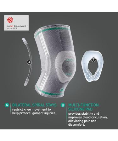 OPPO 2320 Compression Knee Sleeve | Patella Gel Pad & Side Stabilizers | Medical Support for Muscle Strain & Joint Pain (Gray Large) - International Shipping Available - Buy Online on GoSupps.com