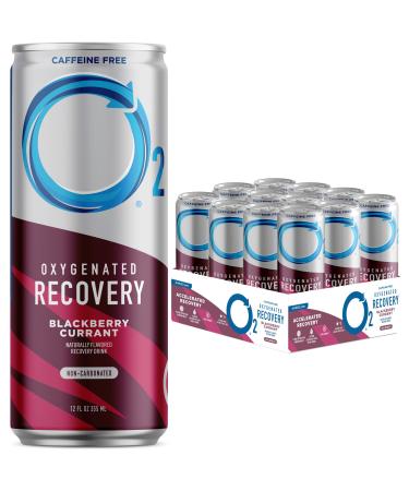 O2 Oxygenated Sports Recovery Drink | 120% More Electrolytes Than Standard Sports Drinks | Blackberry Currant | Non-Caffeinated Electrolyte Drink | Post Workout Recovery Drink | 12 oz Cans (12 Pack) Blackberry Currant 12 Fl Oz (Pack of 12)