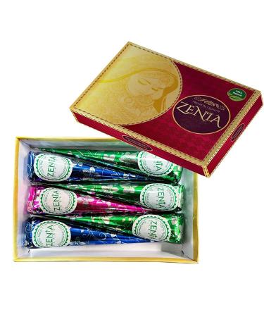 Zenia 5 Pack 100% Natural Henna Paste Hair Dye Cones - Reddish Brown Color - Buy Online on GoSupps.com