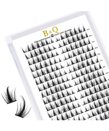 Cluster Lashes 72 Clusters B&Q Lash Clusters D Curl Individual Cluster Lashes Natural Eyelash Clusters DIY Lash Extensions Soft Fluffy Cluster Eyelash Extensions (B33-D-MIX) D-MIX B 33