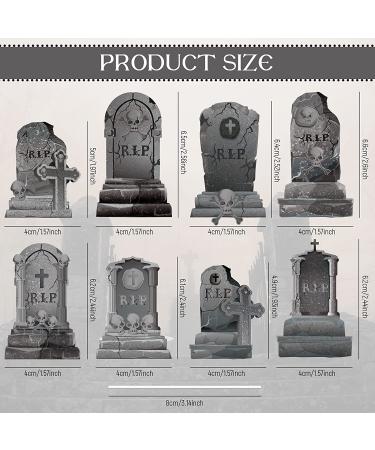 Whaline 24Pcs Halloween Cupcake Toppers 8 Designs Tombstone Graveyard Cake Toppers Scary Cupcake Decoration Table Centerpiece Sticks Appetizer Picks for Party Supplies - Buy Online on GoSupps.com