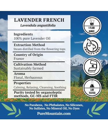 Premium Lavender Essential Oil 100% Pure & Natural - French Lavendula Angustifolia - Kosher - 1 fl oz for Aromatherapy & Skincare - Buy Online on GoSupps.com
