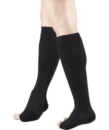 Truform 30-40 mmHg Knee High Open Toe Compression Stockings - Black 2X-Large 2 Pack | International Shipping Available - Buy Online on GoSupps.com