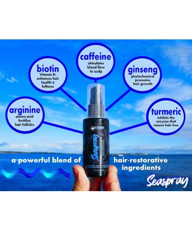 Blackbeard Seaspray Hair Energizer - Men's Biotin & Caffeine Hair Serum Spray for Thicker Fuller Hair - 2.1 Fl Oz Hair Thinning Treatment - Buy Online on GoSupps.com