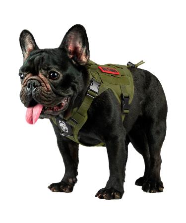 Oneigris dog harness Fire Watcher Tactical Dishes MoLL safety harness service dog dog vest with 1 handles and 2 no-pull D-ring 1000D nylon (XXS green) XXS green - Buy Online on GoSupps.com