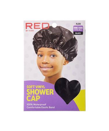 Red by Kiss Kids Shower Cap Reusable Waterproof soft Vinyl Washable Hair Caps for Kids Shower Caps for Boys and Girls - Buy Online on GoSupps.com