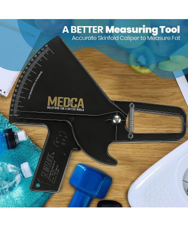 Pro Body Skin Caliper - Accurate Handheld BMI Measuring Tool for Men and Women - Monitoring Fitness and Weight Loss Goals - Includes Instructions and Body Fat Chart - Black - Buy Online on GoSupps.com