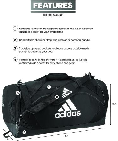 adidas Team Issue II Medium Duffel Black - One Size | Buy Online - Buy Online on GoSupps.com