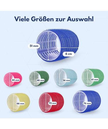 Ponik's Jumbo Hair Roller Curlers Set - 6 Self-Adhering Curlers (51mm) for Perfect Curls - Blue - Buy Online on GoSupps.com