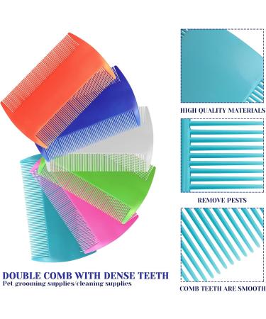 BLMHTWO 12 Pieces Nit Comb Nit Combs Plastic Flea Comb Double Sided Lice Combs with Dense Fine Tooth Smooth Durable Effective Removing Fleas Head Lice Combs for Thick Hair Kids Cats Pets 6 Colors - Buy Online on GoSupps.com