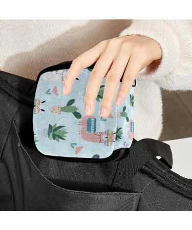 GIAPB Period Bag - Alpaca and Succulents Design | Sanitary Napkin Storage & Makeup Pouch - Buy Online on GoSupps.com
