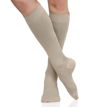 VIM & VIGR Compression Socks for Men & Women - 15-20 mmHg Moisture-Wick Nylon - Cashew S/M - International Shipping Available - Buy Online on GoSupps.com