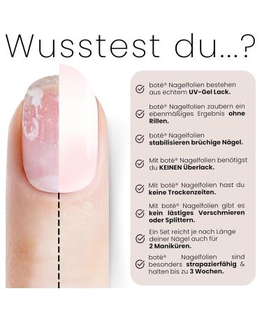 Buy Bot 20x UV Gel Nail Foil - Self-Adhesive Up to 3 Weeks Dermatest Very Good - All-in-1 Rose Nail Foils - No Top/Bottom Coat Needed - International Shipping - Buy Online on GoSupps.com