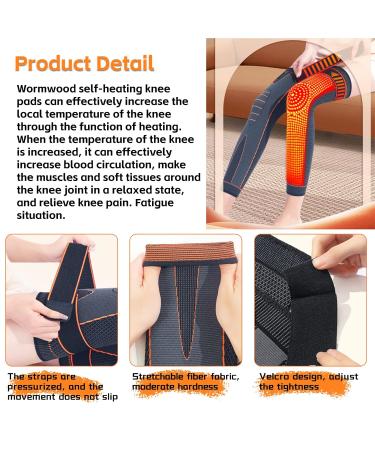 Buy S-SNAIL-OO Tourmaline Acupressure Self-Heating Knee Sleeve - Medium Orange for Sports & Joint Protection | International Shipping Available - Buy Online on GoSupps.com