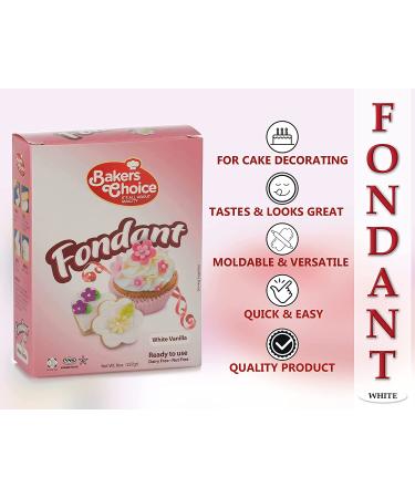 Vanilla White Fondant Icing - 8 oz. - Ready to Use Cake Decorating Frosting - Kosher Dairy Free & Nut Free - Ideal for Cakes, Cupcakes & Cookies - Buy Online on GoSupps.com