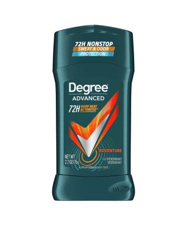 Degree Men Antiperspirant Deodorant Adventure 72-Hour Sweat and Odor Protection Antiperspirant For Men With Body Heat Activated Technology 2.7 oz