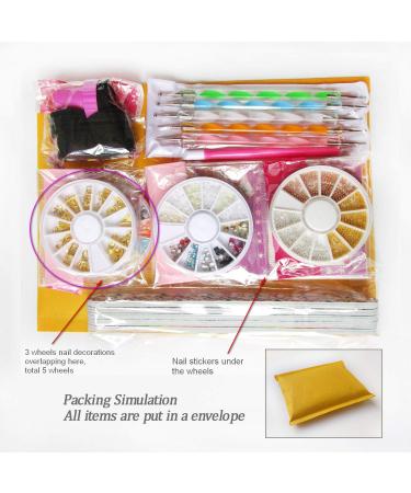 48 Sheet Water Transfer Nail Sticker Decals with Rhinestones, Metal Studs, Nail Files, Dotting Pen - Nail Art Tools Kit for DIY Manicure and Fingernail Designs - Buy Online on GoSupps.com