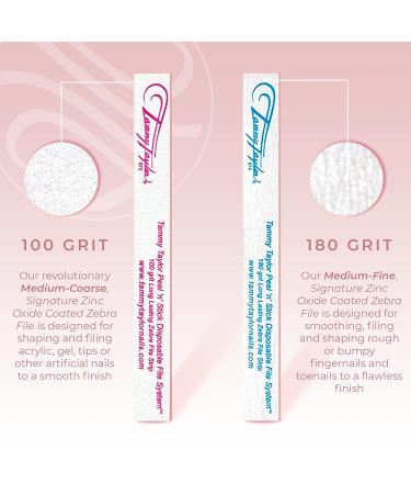 Tammy Taylor Peel 'N' Stick Finger Nail Files - 10 Pack Zebra 100 Grit Professional Acrylic Files - Buy Online on GoSupps.com