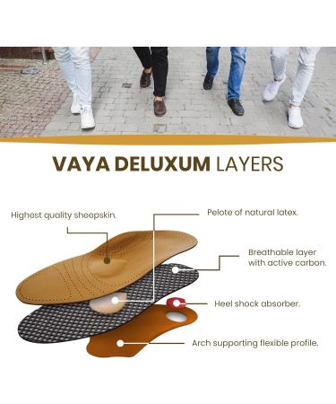 Vaya Deluxum Orthopedic Insoles for Flat Feet & Fallen Arches - Size 46 Ideal for Supination & Heel Support - Buy Online on GoSupps.com