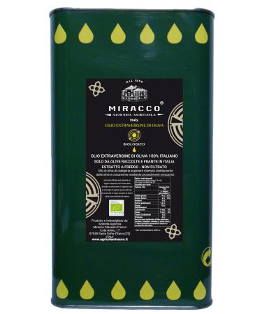 MIRACCO 100% Italian Organic Calabrian Extra Virgin Olive Oil Cold Pressed 3L