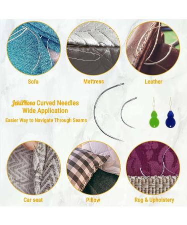 75 PCS Curved & J Shape Needles Set for Leather, Carpet, Canvas, Upholstery & Embroidery - Buy Online on GoSupps.com
