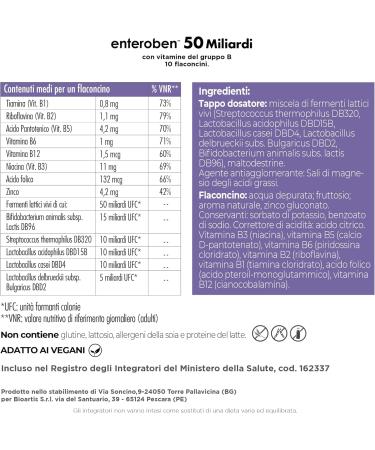  Enteroben Probiotic Action Lactic Ferment Dietary Supplement - Bacterial Load That Makes The Difference (50 MLD 10 Bottles) - Buy Online on GoSupps.com