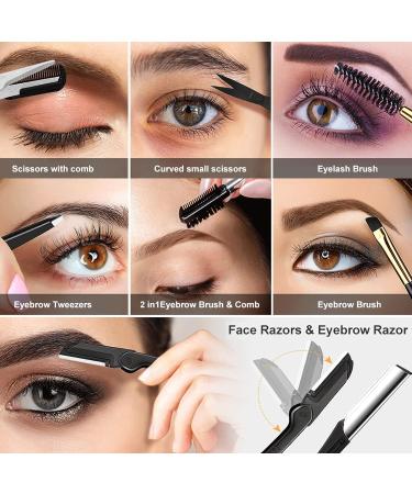 12 in 1 Eyebrow Trimmer Kit with Razor, Scissors, Comb, Brush, and Tweezers - Buy Online on GoSupps.com