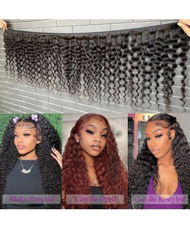 100% Unprocessed Remy Deep Wave Human Hair 3 Bundles - Natural Black 18 20 22 - Buy Online on GoSupps.com